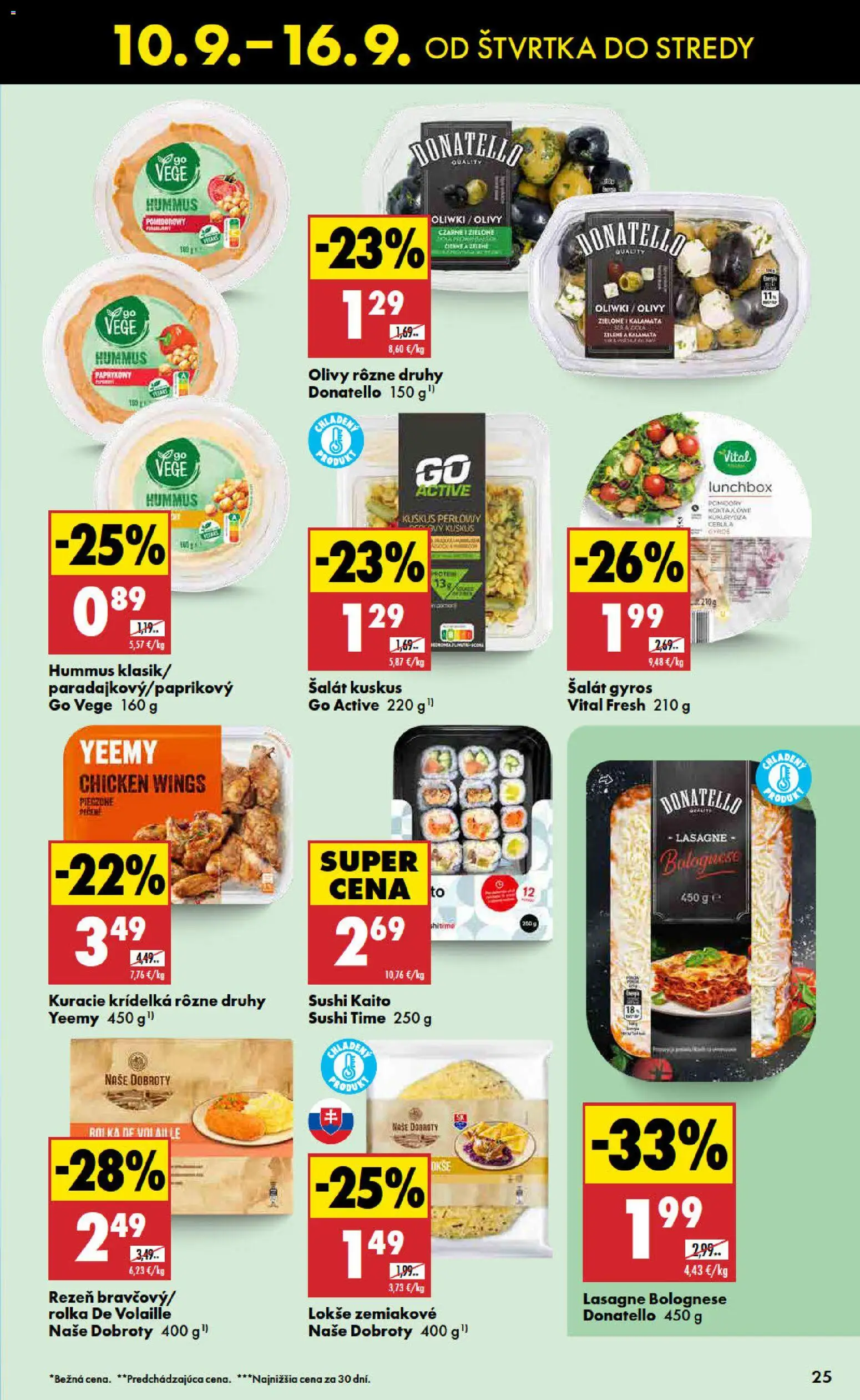 Náhľad Biedronka letáku platného od 10.09.2026 - Sushi, Lasagne, Gyros, Šalát, Hummus, Olivy