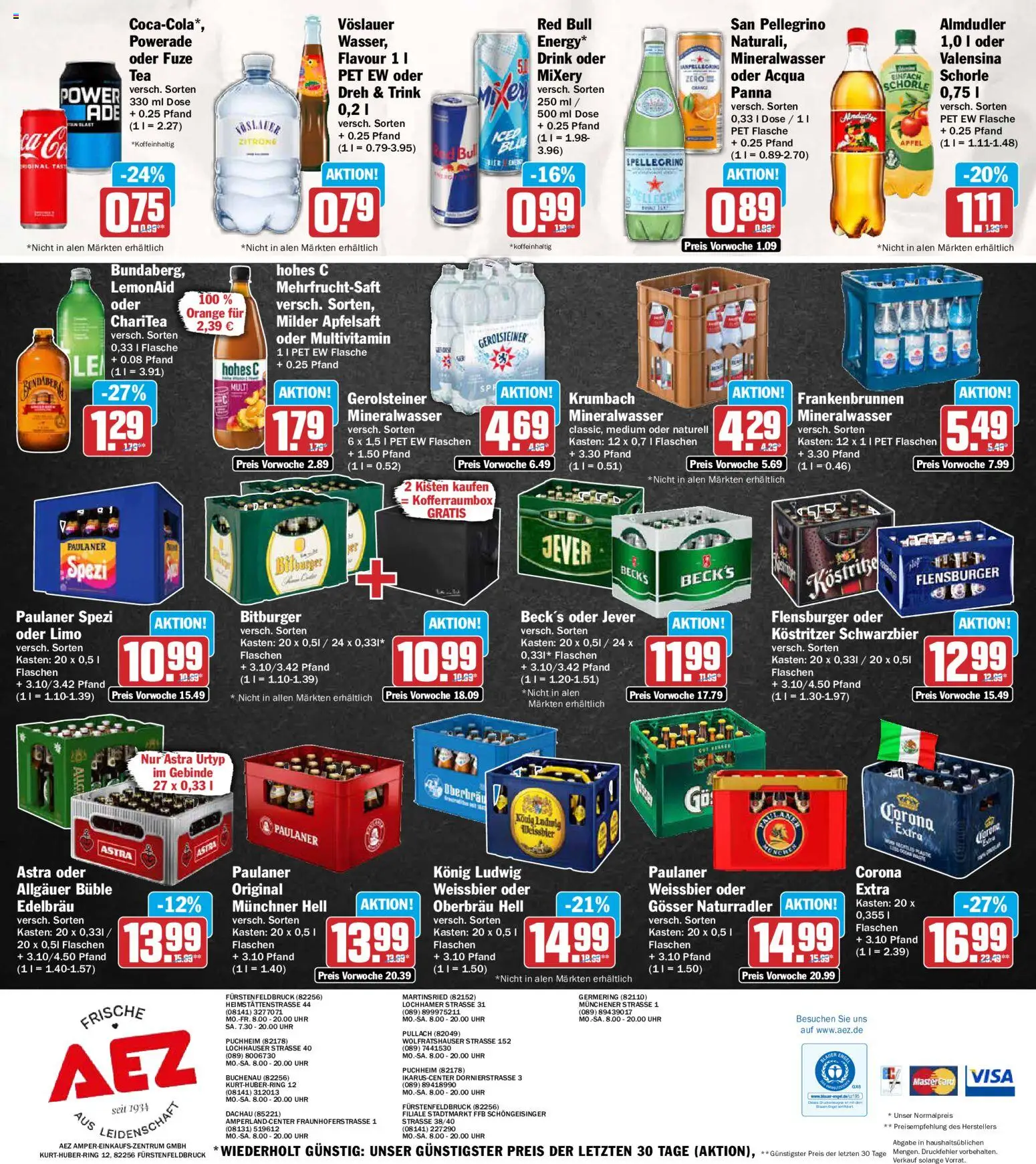Vorschau von dem Prospekt des Geschäftes AEZ, gültig ab dem 05.10.2026 - Äpfel, Mineralwasser, Gerolsteiner, Jever, Zitrone, Astra, Hohes c, Weißbier