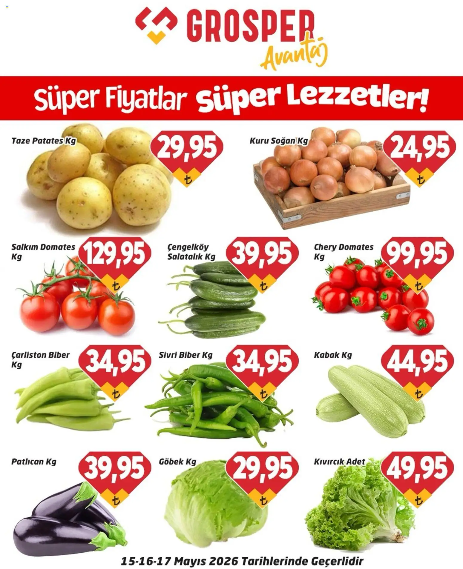Grosper Grosper - Sebze ve meyve 15.05.2026 - Broşürünün önizlemesi