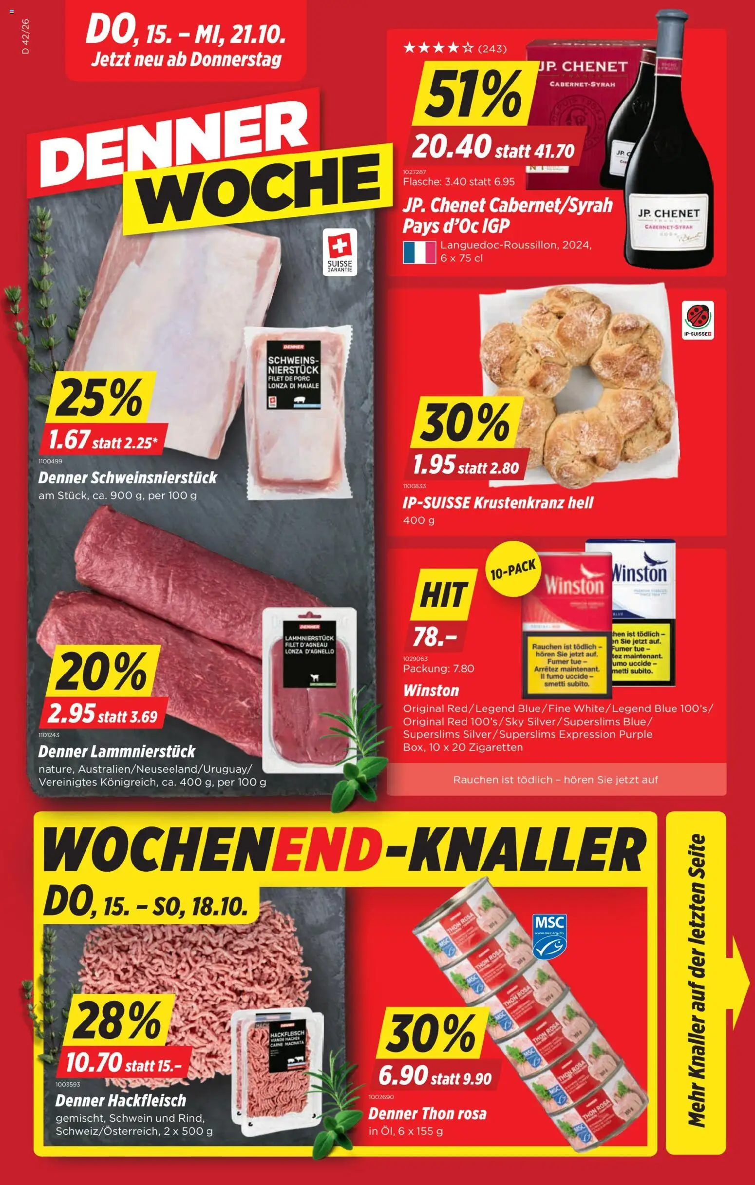 Vorschau des Merkblatts Denner aktionen vom Shop Denner gültig von 15.10.2026 bis 21.10.2026