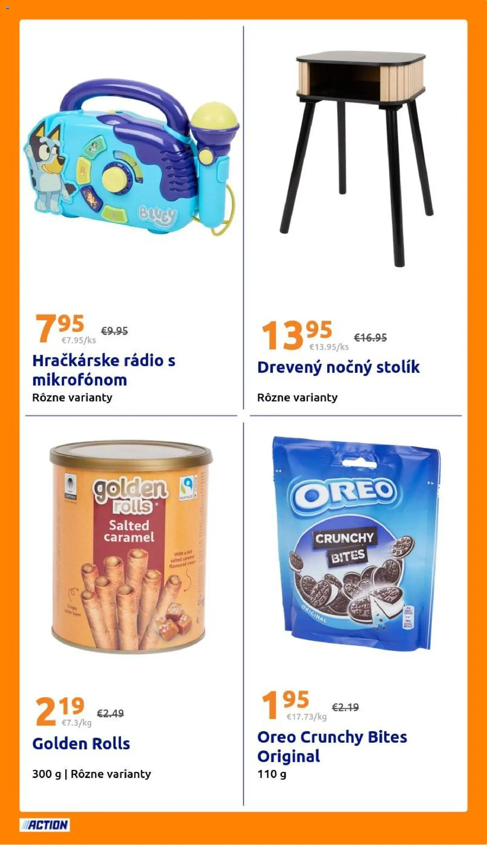 Náhľad Action letáku platného od 28.10.2026 - Nočný stolík, Oreo, Rádio, Stolík