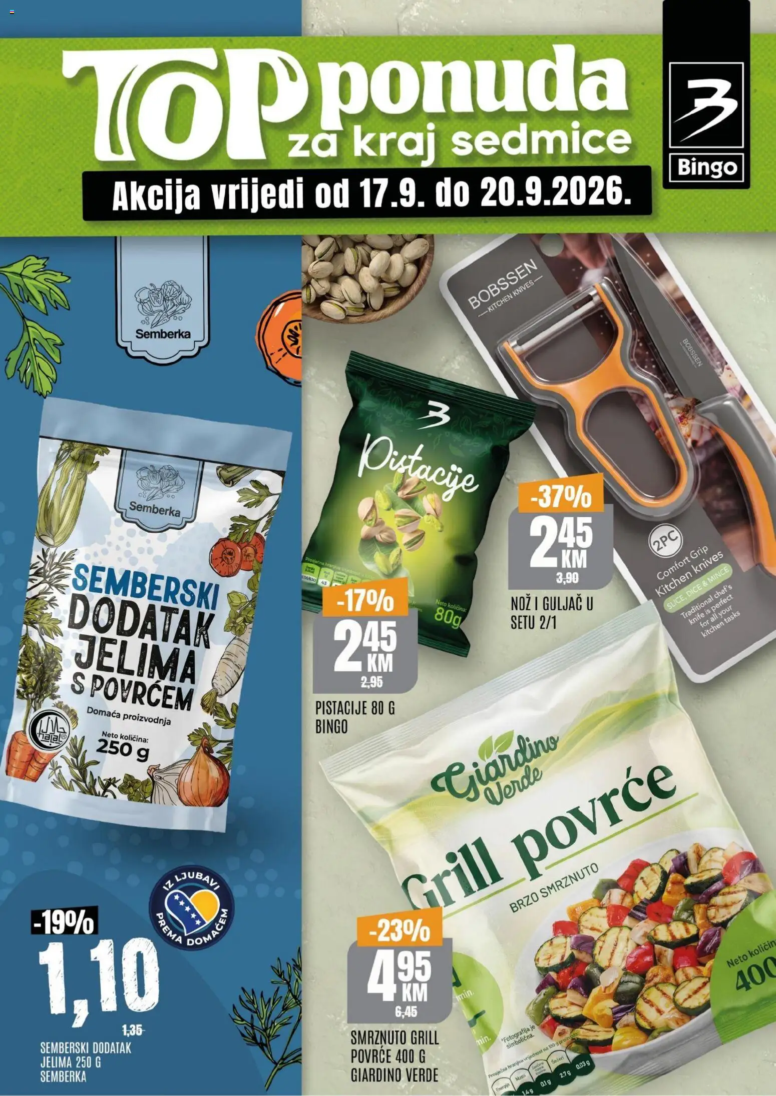 Pregled letka Bingo Top ponuda za kraj sedmice trgovine Bingo vrijedi od 17.09.2026