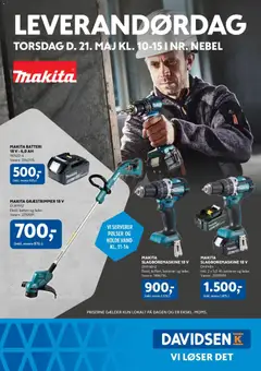 Eksempel på tilbudsavis Davidsen - Leverandørdag Makita Nr. Nebel fra butik Davidsen gyldig fra 21/05/2026