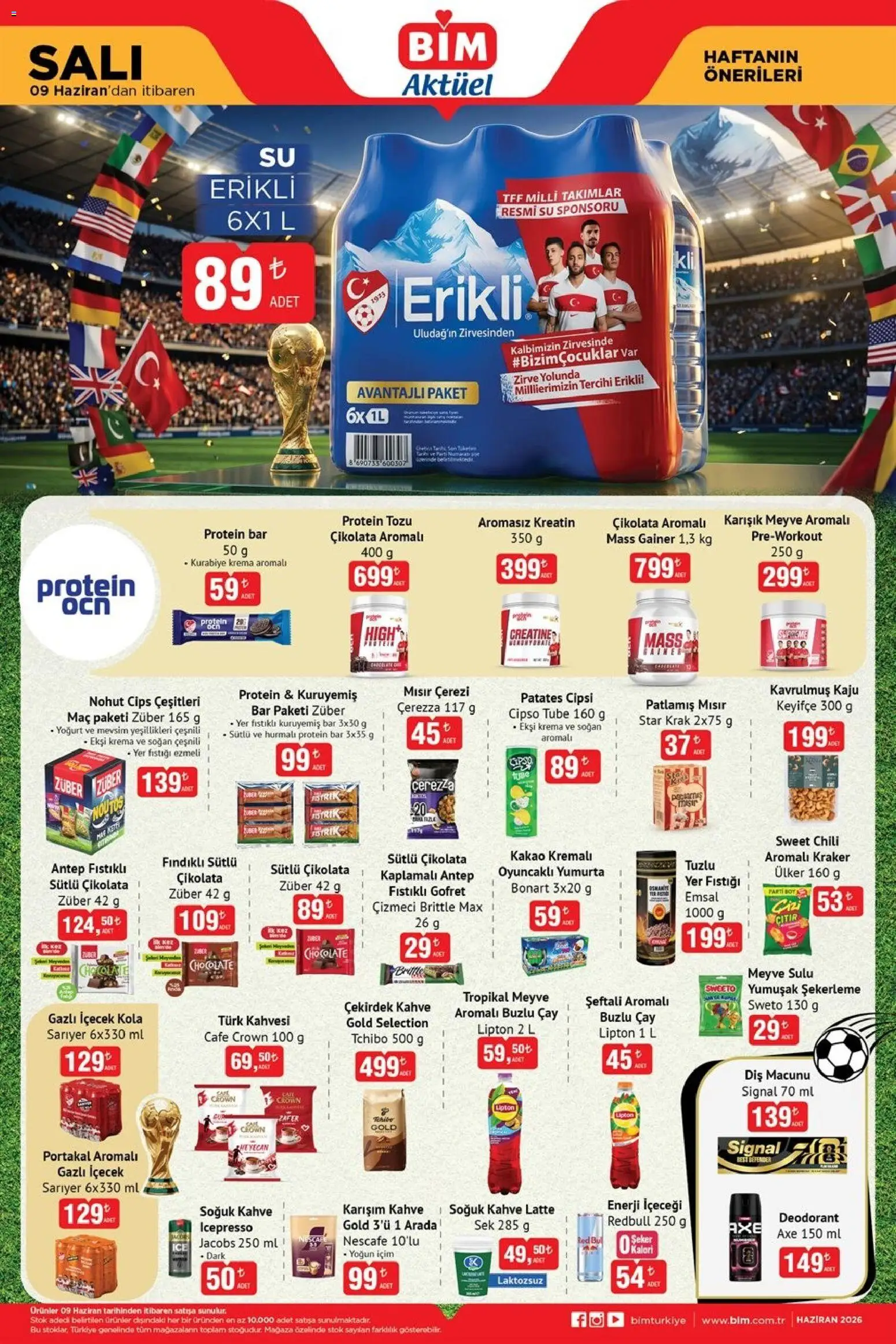 BİM BİM - Katalog Salı 09.06.2026 - Broşürünün önizlemesi - Çay, Kurabiye, Cips, Diş macunu, Yoğurt, Şeftali, Enerji içeceği, Gazlı içecek