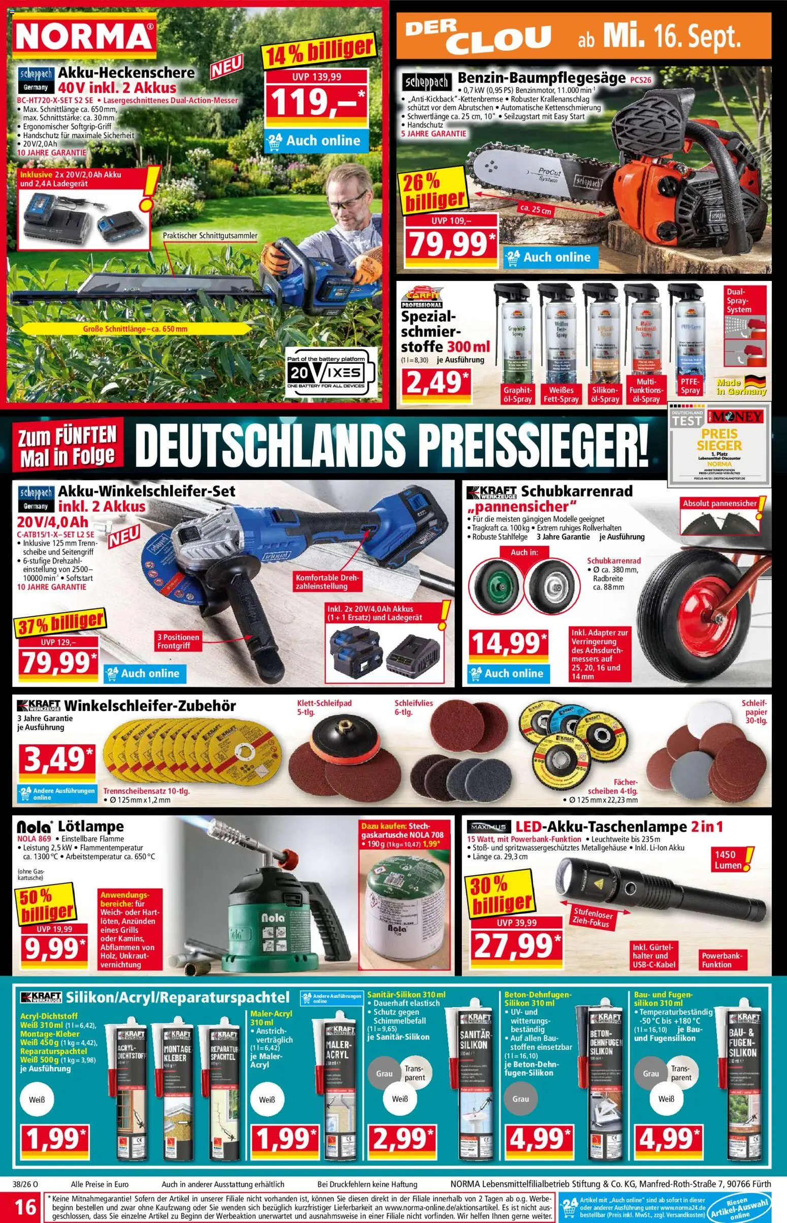 Vorschau von dem Prospekt des Geschäftes Norma, gültig ab dem 14.09.2026 - Powerbank, Gürtel, Adapter, Ladegerät
