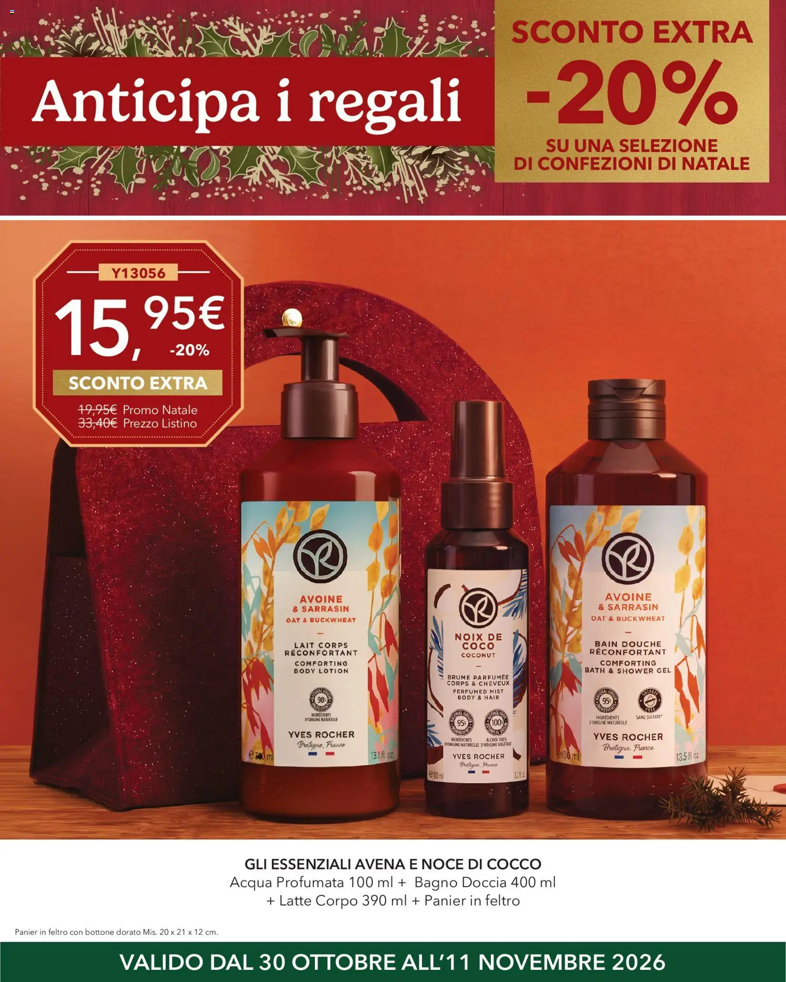 Anteprima dell'opuscolo Yves Rocher catalogo Anticipa I Regali dal negozio Yves Rocher valido da 30/10/2026 - Acqua, Bagno, Latte, Doccia, Cocco, Noce di cocco