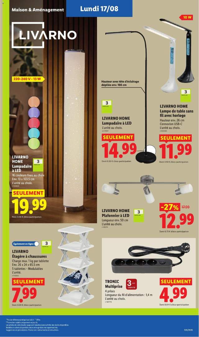 Nouveau catalogue Lidl à partir du 13/08