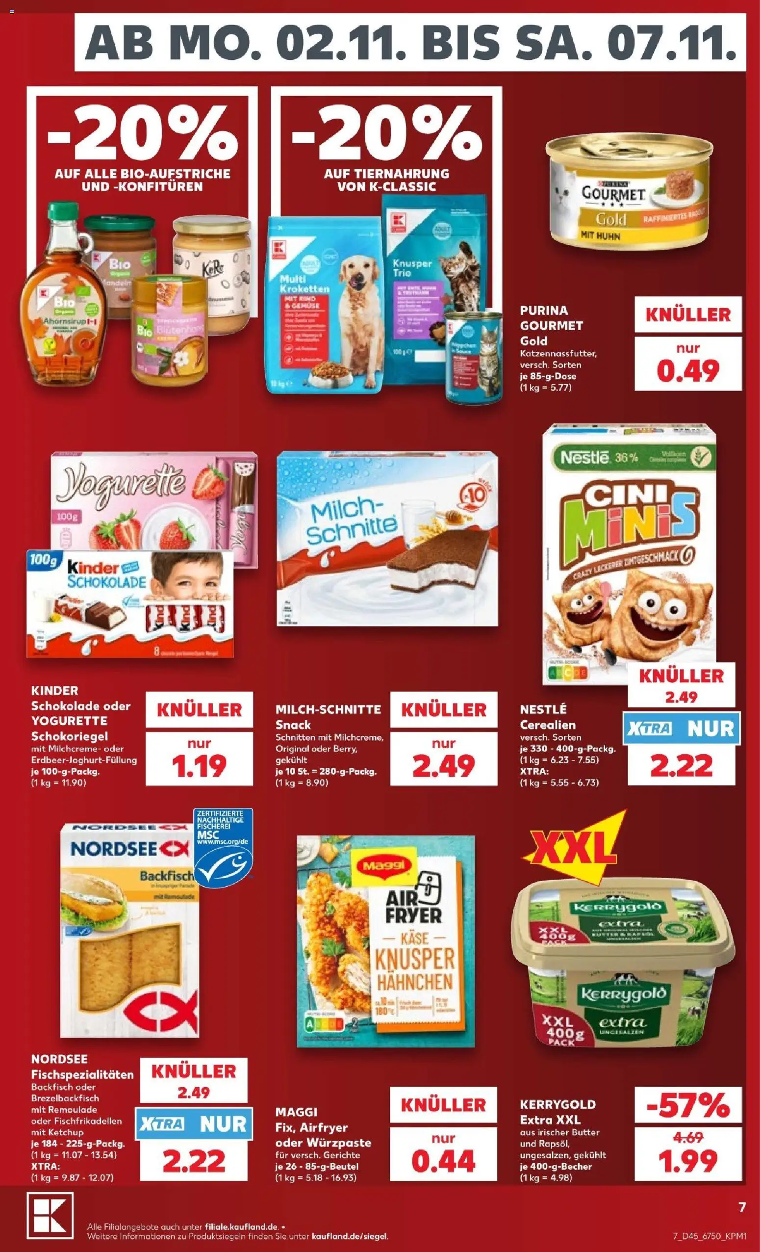 Vorschau von dem Prospekt des Geschäftes Kaufland, gültig ab dem 02.11.2026 - Butter, Käse, Schokolade, Gemüse, Maggi, Milch, Yogurette, Ketchup