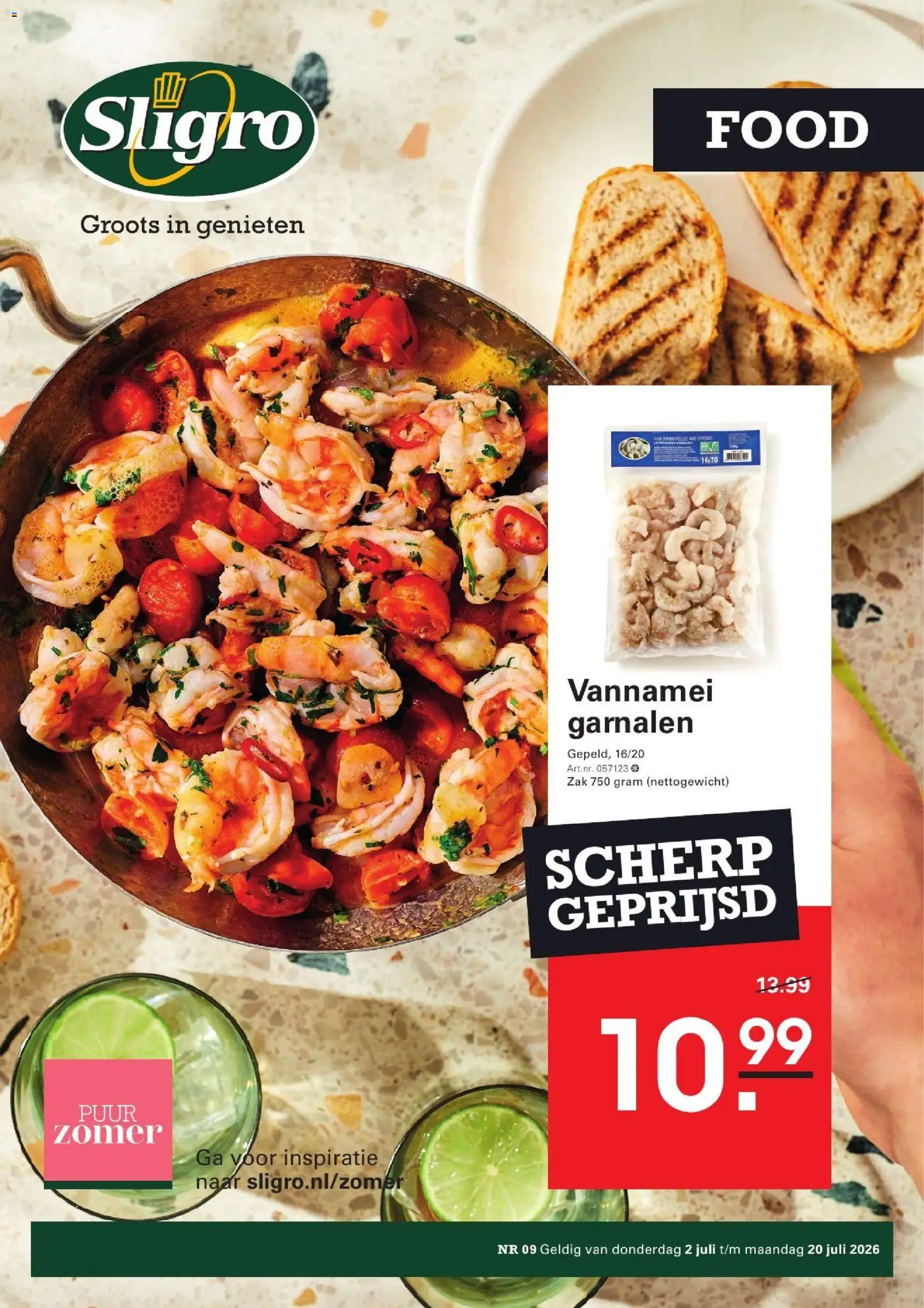 Voorbeeld van Sligro folder van winkel Sligro geldig vanaf 02-07-2026 - Garnalen, Zak
