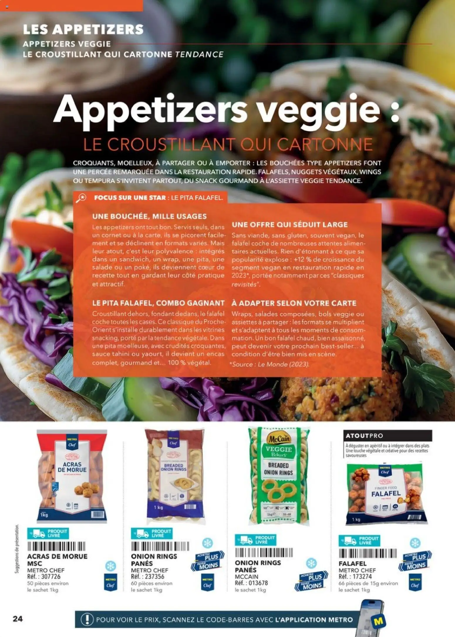 Prévisualisation de METRO - Restauration rapide du magasin METRO formulaire valide 14/04/2026 - Falafel, Livre, Salade, Mais, Porte, Tahini, Nuggets, Morue