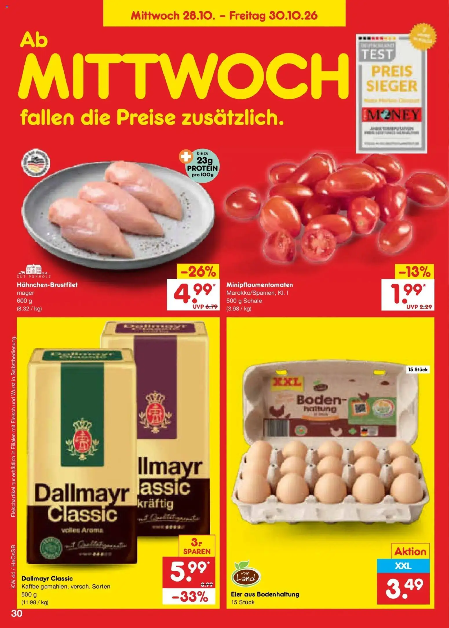 Vorschau von dem Prospekt des Geschäftes Netto Marken-Discount, gültig ab dem 26.10.2026 - Kaffee, Wurst, Fleisch, Eier, Dallmayr