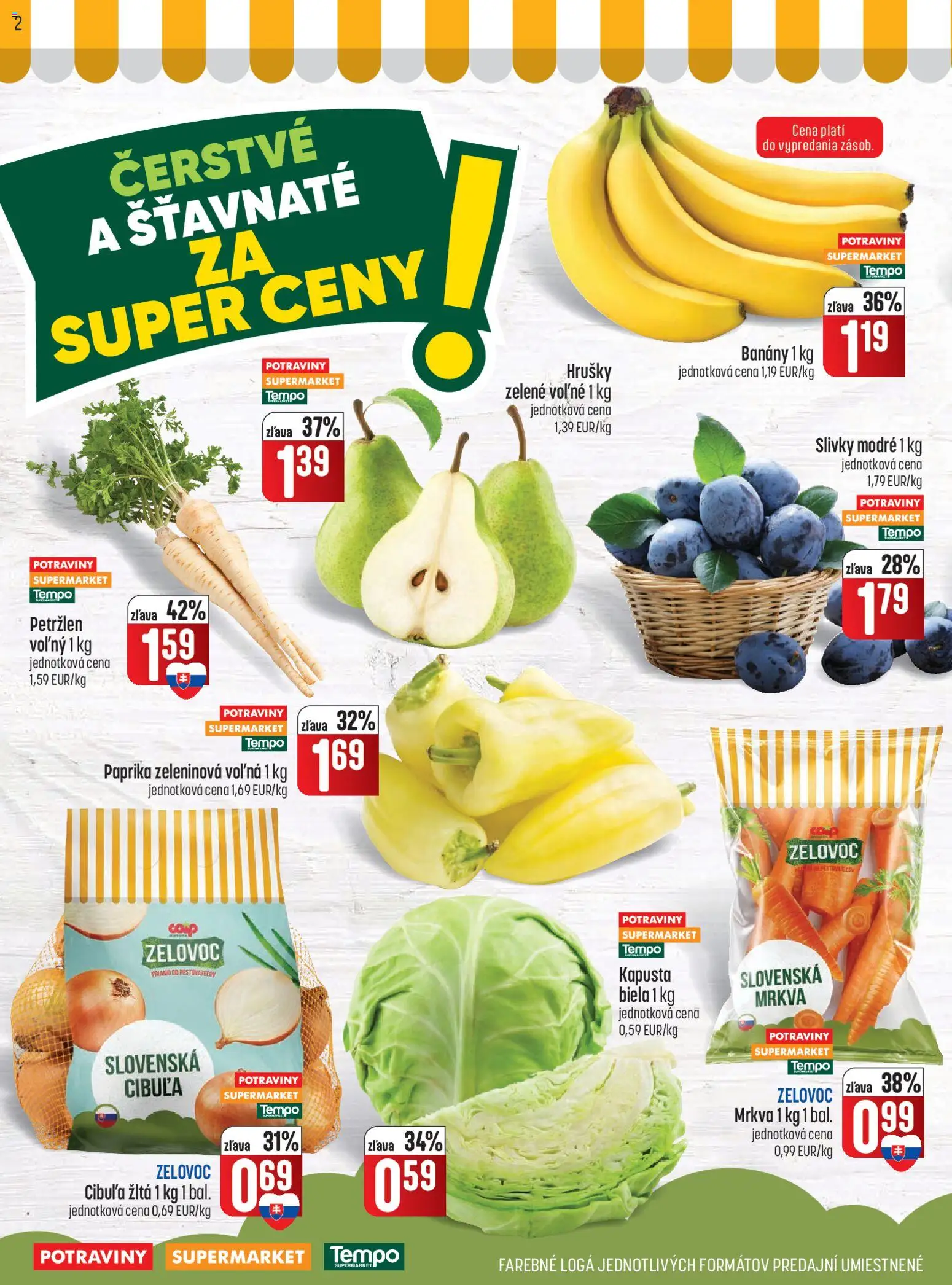 Náhľad COOP Jednota letáku platného od 01.10.2026 - Paprika, Mrkva, Kapusta, Petržlen, Slivky, Hrušky, Banány, Kapusta biela