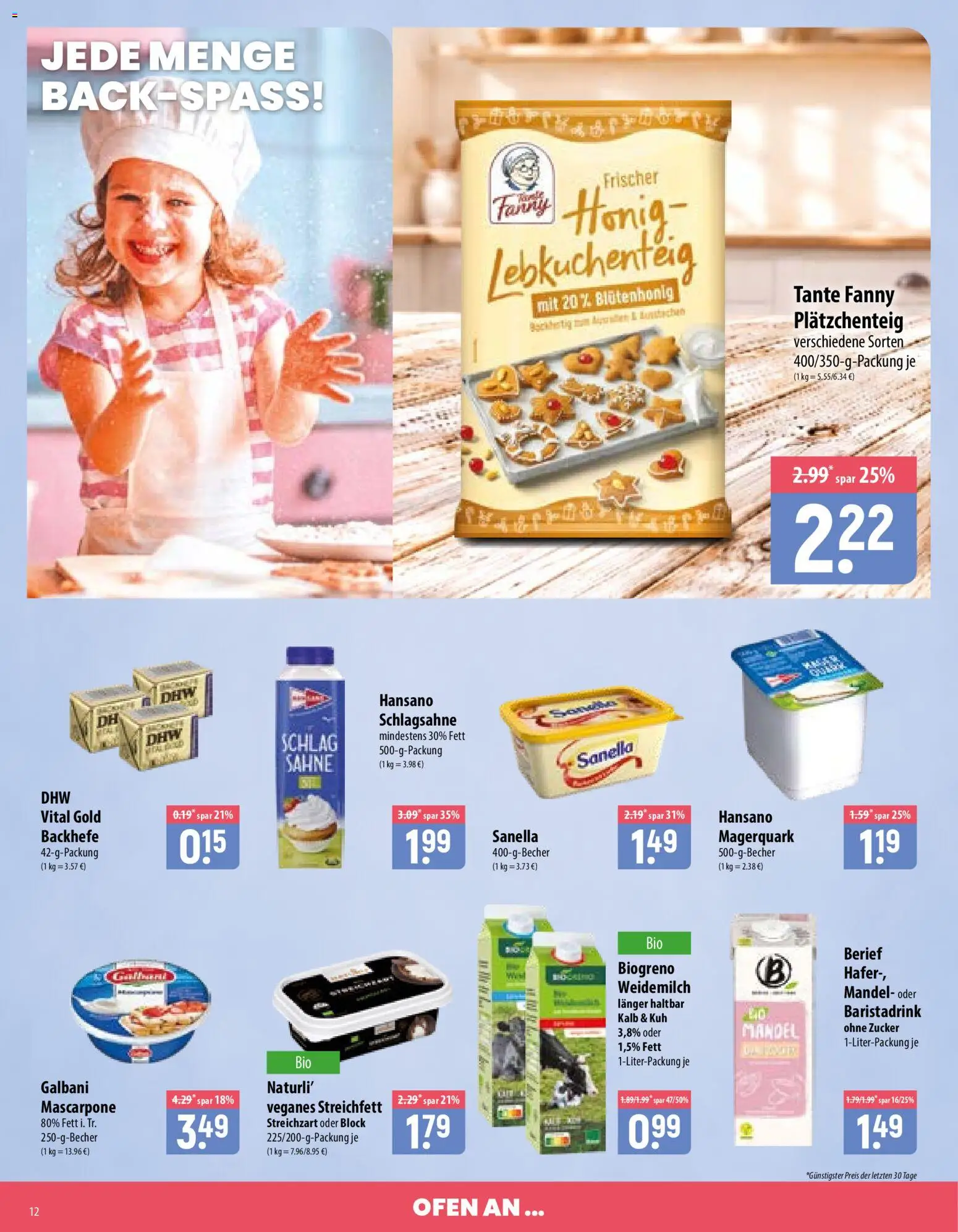 Vorschau von dem Prospekt des Geschäftes Famila, gültig ab dem 02.11.2026 - Mascarpone, Ofen, Magerquark, Schlagsahne, Zucker, Sahne, Sanella