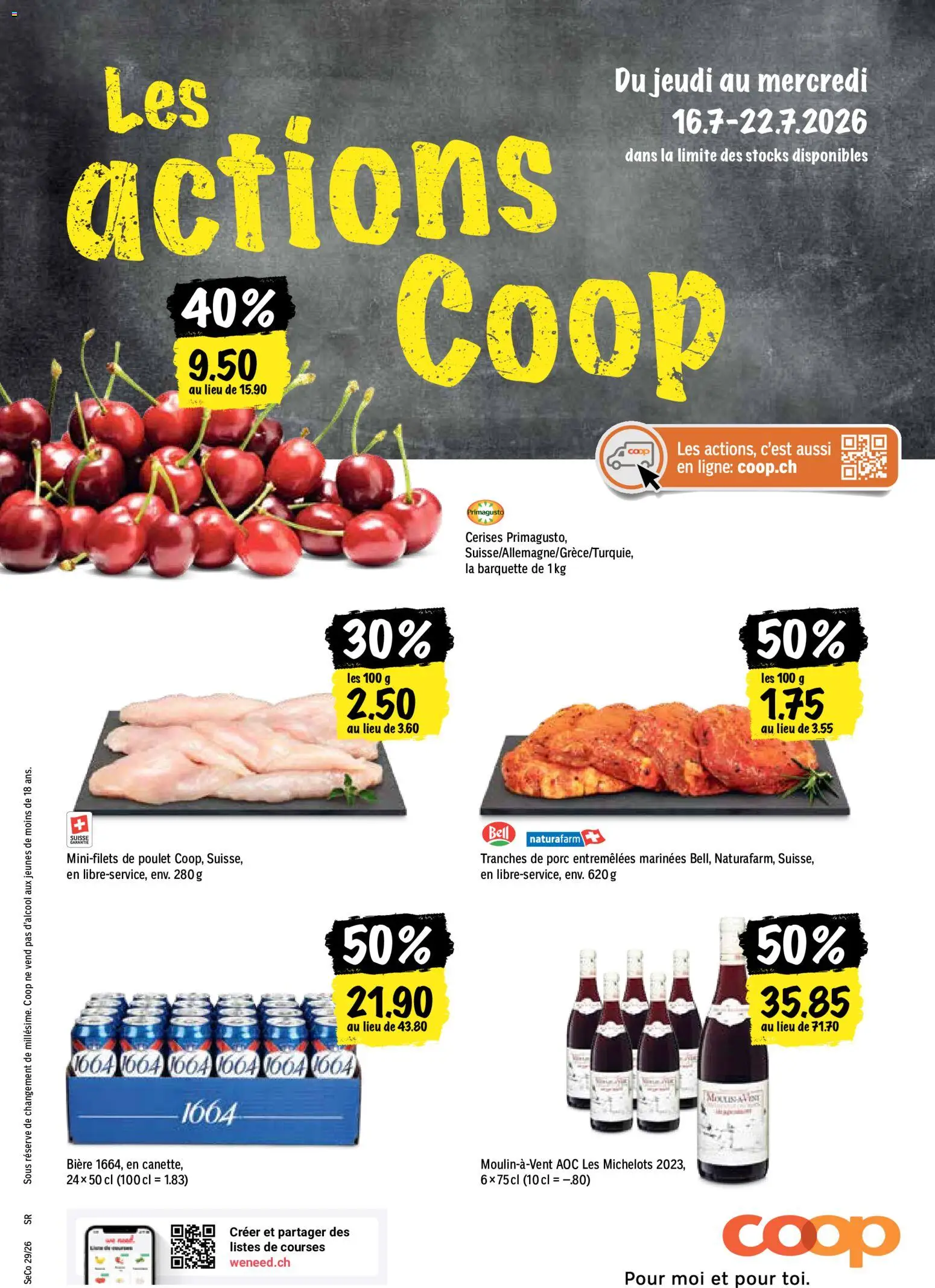 Vorschau des Merkblatts Coop aktionen FR vom Shop Coop gültig von 16.07.2026 bis 22.07.2026