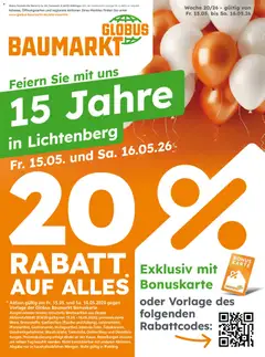Vorschau von dem Prospekt des Geschäftes Globus Baumarkt, gültig ab dem 15.05.2026