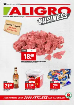 Vorschau des Merkblatts Aligro aktionen Business Chavannes, Matran, Genf, Sitten vom Shop Aligro gültig von 27.07.2026 bis 01.08.2026
