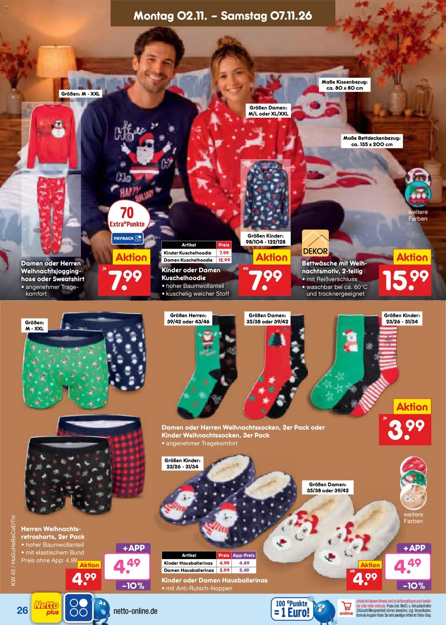Vorschau von dem Prospekt des Geschäftes Netto Marken-Discount, gültig ab dem 02.11.2026 - Bettwäsche, Sweatshirt, Hose