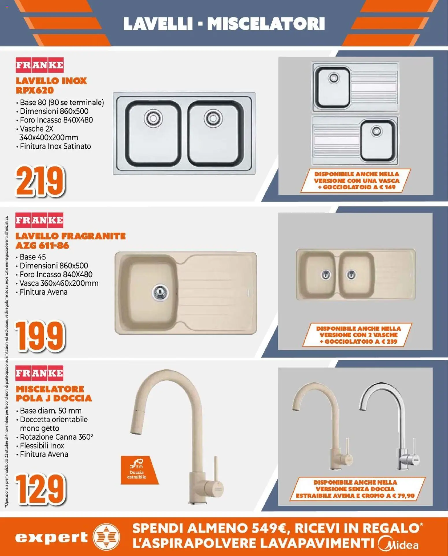 Anteprima dell'opuscolo Expert volantino Cucina perfetta dal negozio Expert valido da 22/10/2026 - Doccia, Lavello, Miscelatore