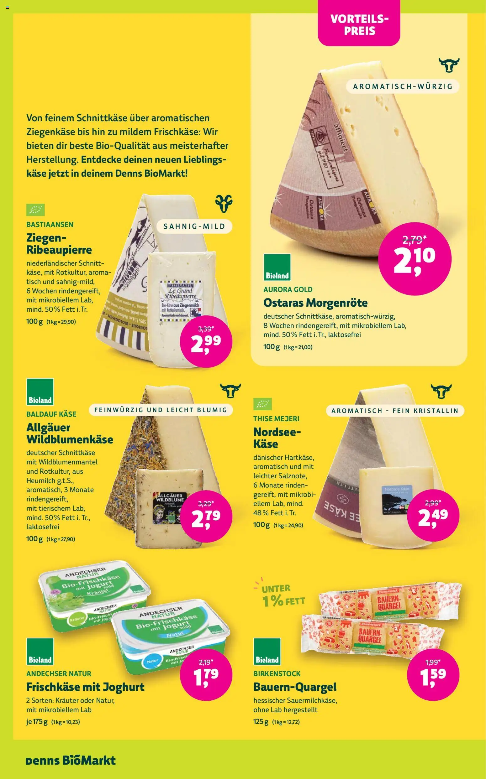 Vorschau von dem Prospekt des Geschäftes Denns BioMarkt, gültig ab dem 04.11.2026 - Käse, Joghurt, Tisch, Ziegenkäse, Frischkase