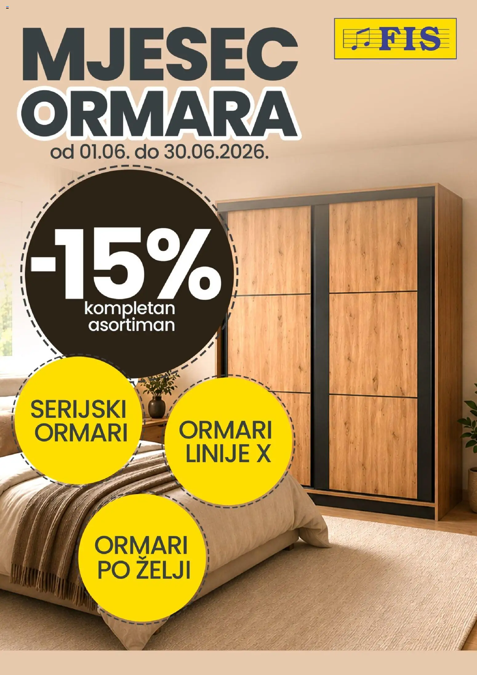 Pregled letka FIS Mjesec ormara trgovine FIS vrijedi od 01.06.2026