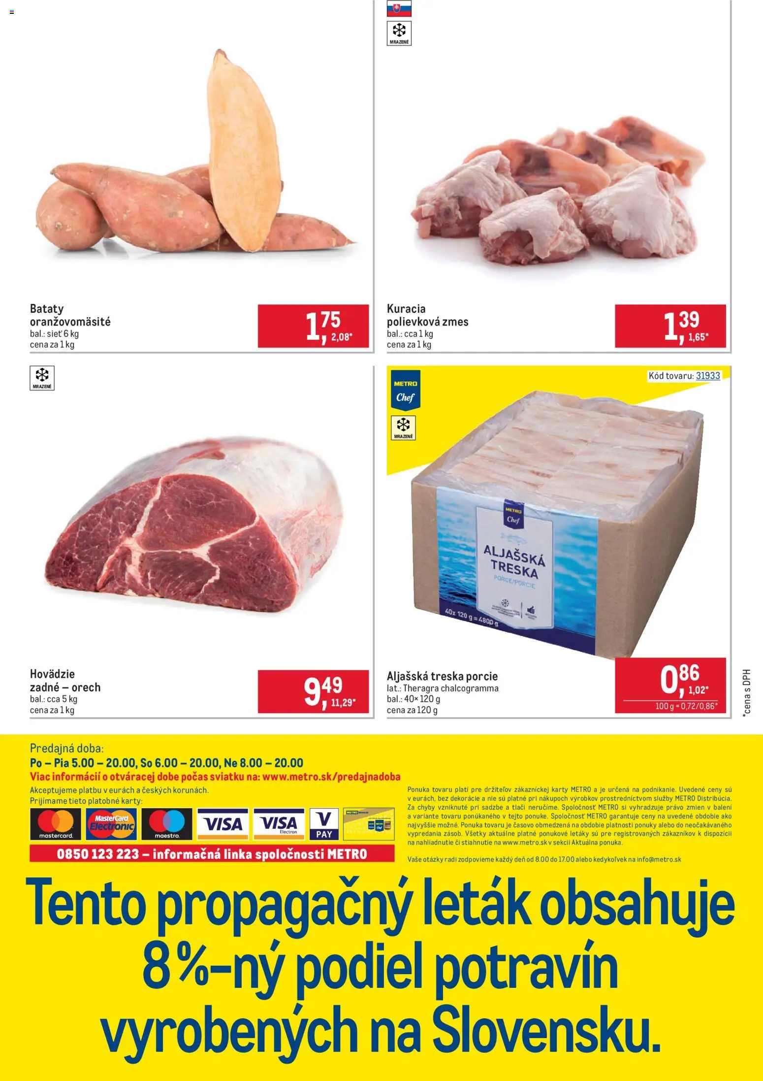 Náhľad Metro letáku platného od 26.08.2026 - Treska, Aljašská treska, Batáty, Hovädzie zadné