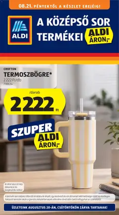 Aldi - Aldi Középső sor termékei megtekintése, amely érvényes 2026.08.21.-től