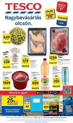 Tesco - Tesco aktuális akciós újság megtekintése, amely érvényes 2026.08.27.-től