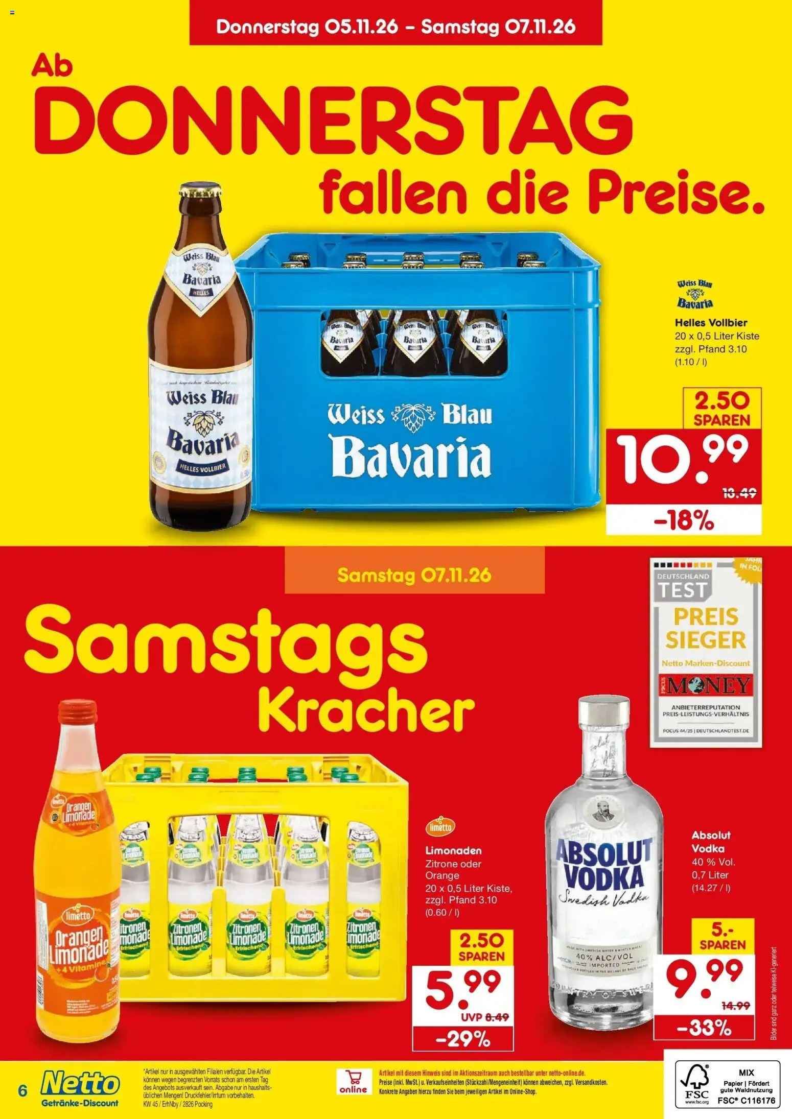 Vorschau von dem Prospekt des Geschäftes Netto Marken-Discount, gültig ab dem 02.11.2026 - Bilder, Vodka, Zitrone, Zitronen, Limonade, Orangen