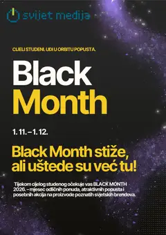 Pregled letka Svijet medija Black Friday Avizo trgovine Svijet medija vrijedi od 23.10.2026