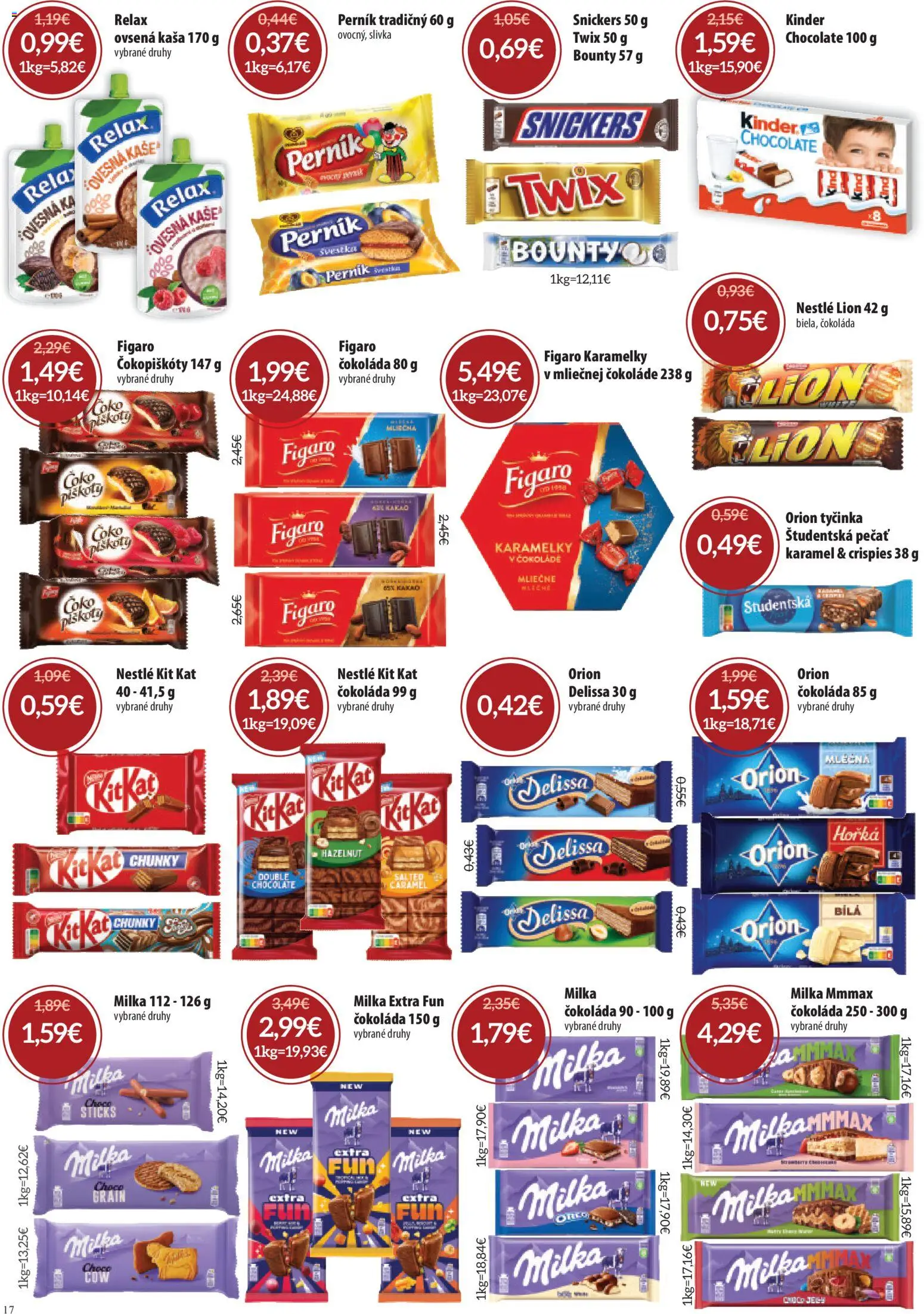 Náhľad Nitrazdroj letáku platného od 03.09.2026 - Čokoláda, Milka, Kakao, Snickers, Študentská pečať, Ovsená kaša, Kaša, Piškóty