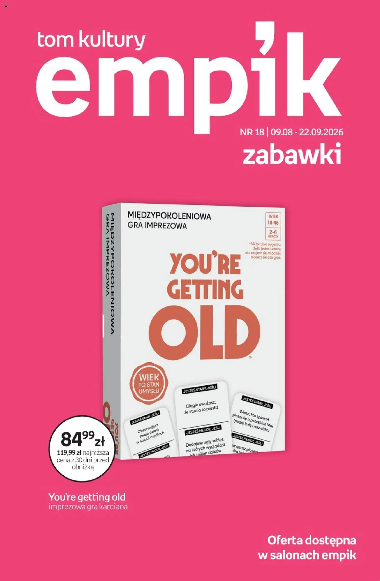 Pogląd gazetki "Empik promocje - Tom kultury Zabawki" ze sklepu Empik ważnej od 09.08.2026