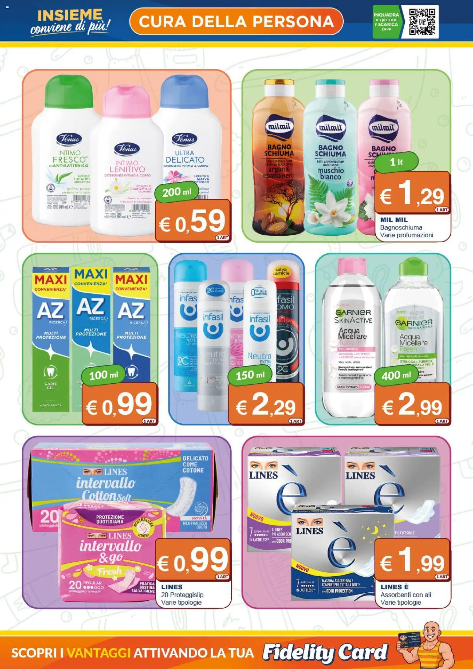 Anteprima dell'opuscolo Mister Risparmio volantino dal negozio Mister Risparmio valido da 29/10/2026 - Acqua, Bagno, Intimo, Bagnoschiuma, Menta, Assorbenti, Slip, Detergente intimo