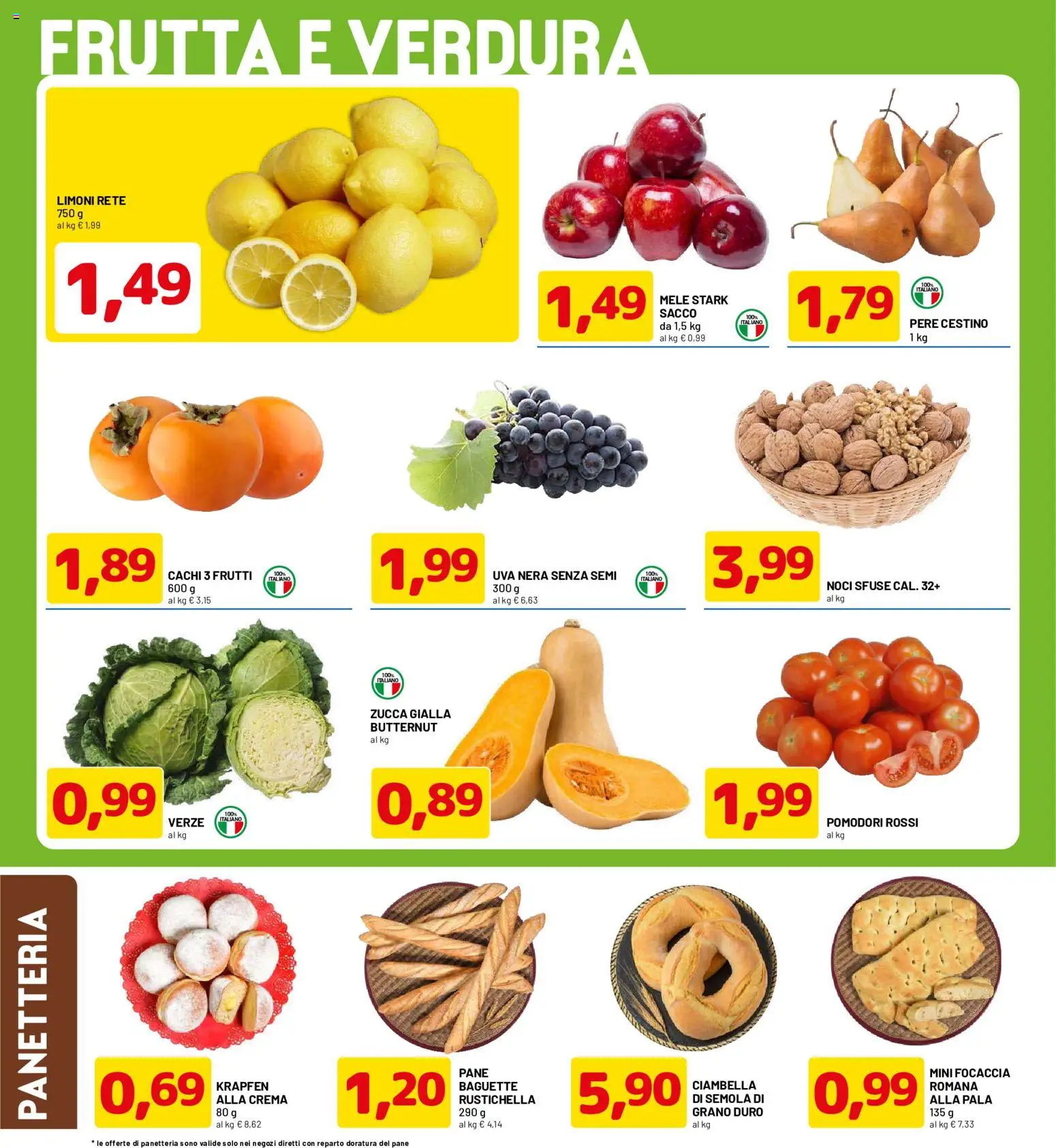Anteprima dell'opuscolo D Più volantino dal negozio D Più valido da 26/10/2026 - Pane, Zucca, Ciambella, Baguette, Cachi, Mele, Semola, Limoni
