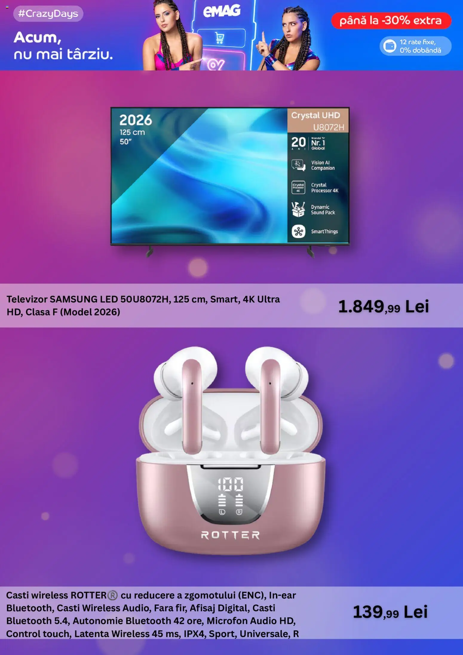 Previzualizarea de cataloage: Emag Emag Catalog valabil de la 27.10.2026 - Televizor, Căști, Microfon, LED, Audio
