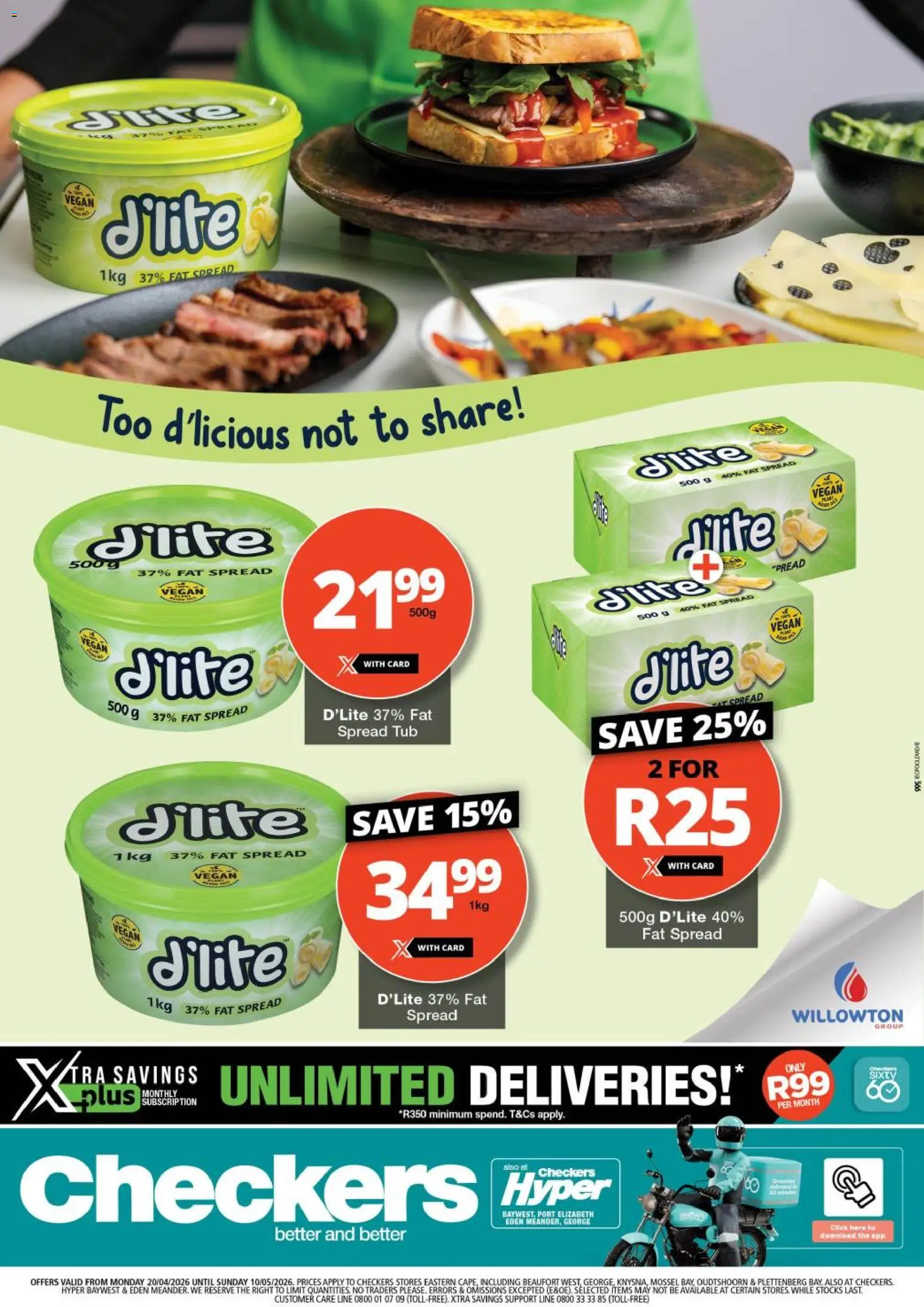 Preview of Checkers flyer valid from 20/04/2026 - Spread, Fat spread