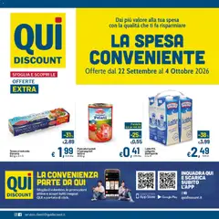 Anteprima dell'opuscolo Qui Discount volantino dal negozio Qui Discount valido da 22/09/2026