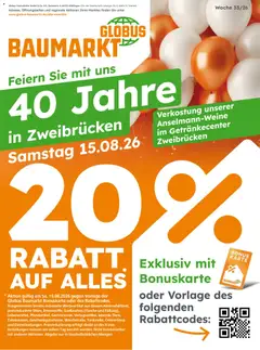 Vorschau von dem Prospekt des Geschäftes Globus Baumarkt, gültig ab dem 10.08.2026