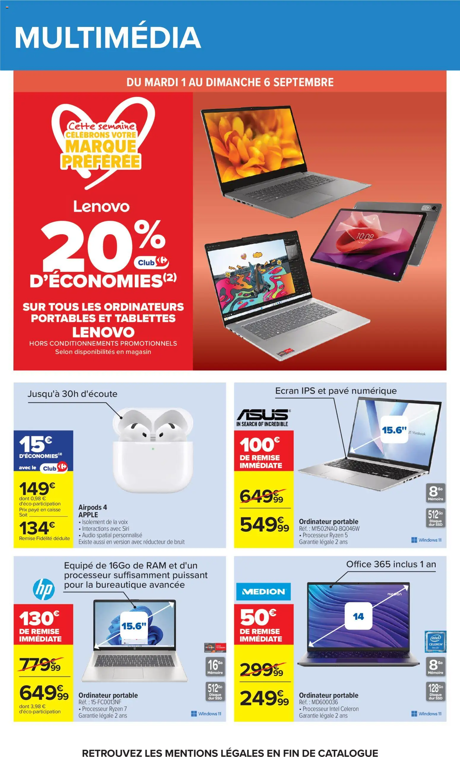 Prévisualisation de Carrefour Market Petit dejeuner du magasin Carrefour Market formulaire valide 01/09/2026 - Ordinateur portable, Ordinateur, Portable, Audio