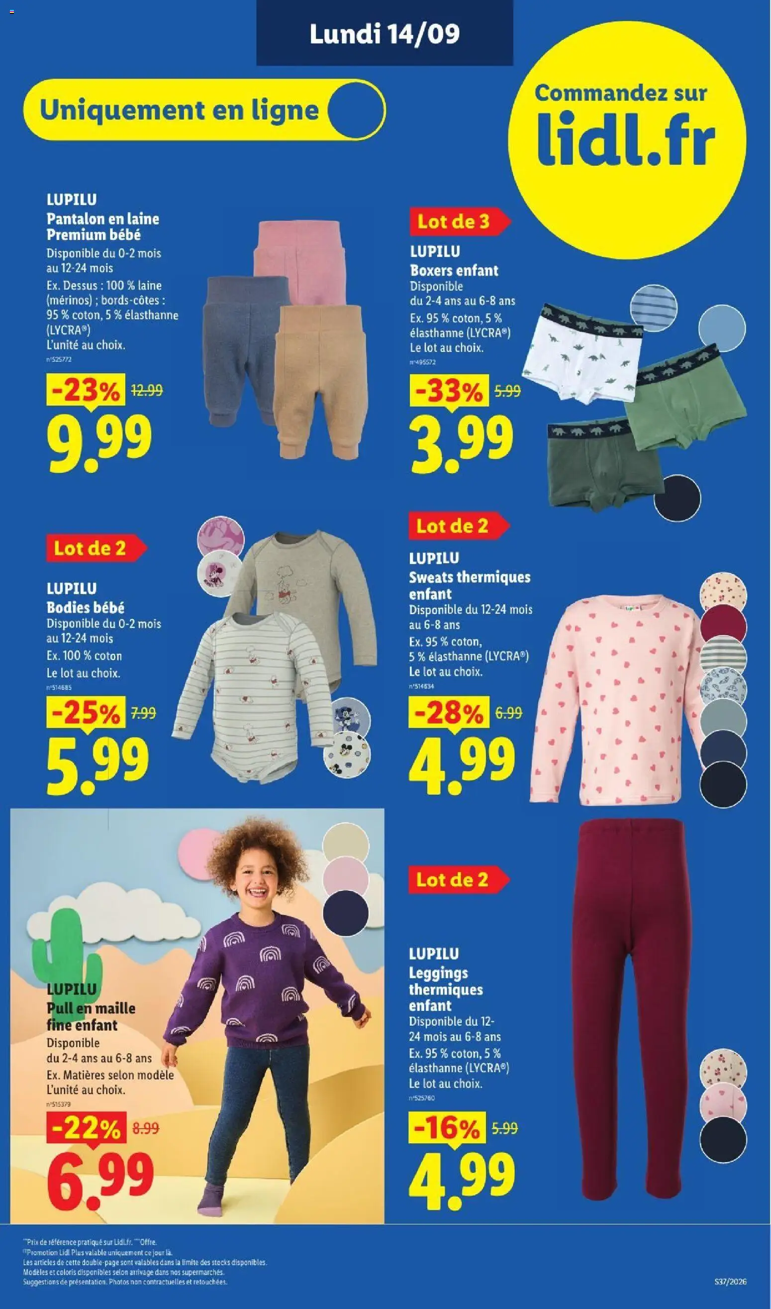 Prévisualisation de LIDL catalogue du magasin LIDL formulaire valide 10/09/2026 - Pull, Pantalon, Boxers, Leggings, Coton, Pull en maille, Leggings thermiques