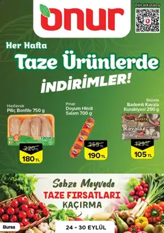 Onur Market Onur Market - Bursa 24.09.2026 - Broşürünün önizlemesi