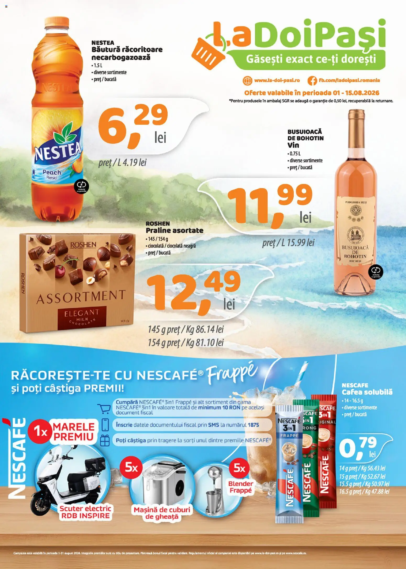 Previzualizarea de cataloage: LaDoiPași LaDoiPași Catalog valabil de la 01.08.2026 - Blender, Cafea, Ciocolată, Praline, Piersici, Bautura racoritoare