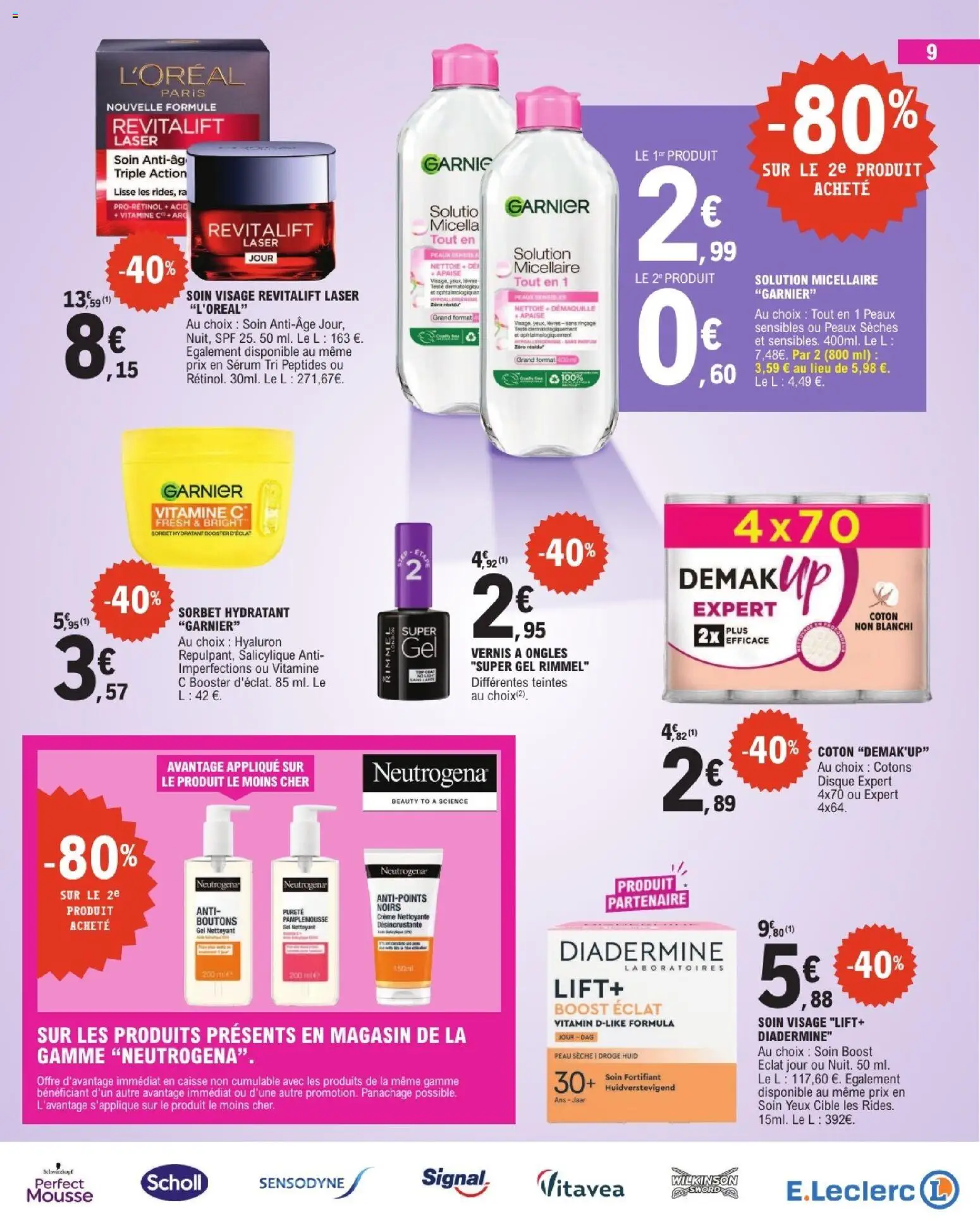 Prévisualisation de E.Leclerc Beaute automne du magasin E.Leclerc formulaire valide 01/09/2026 - Crème, Pamplemousse, Mousse, Soin visage, Serum, Coton, Vernis a ongles, Gel nettoyant