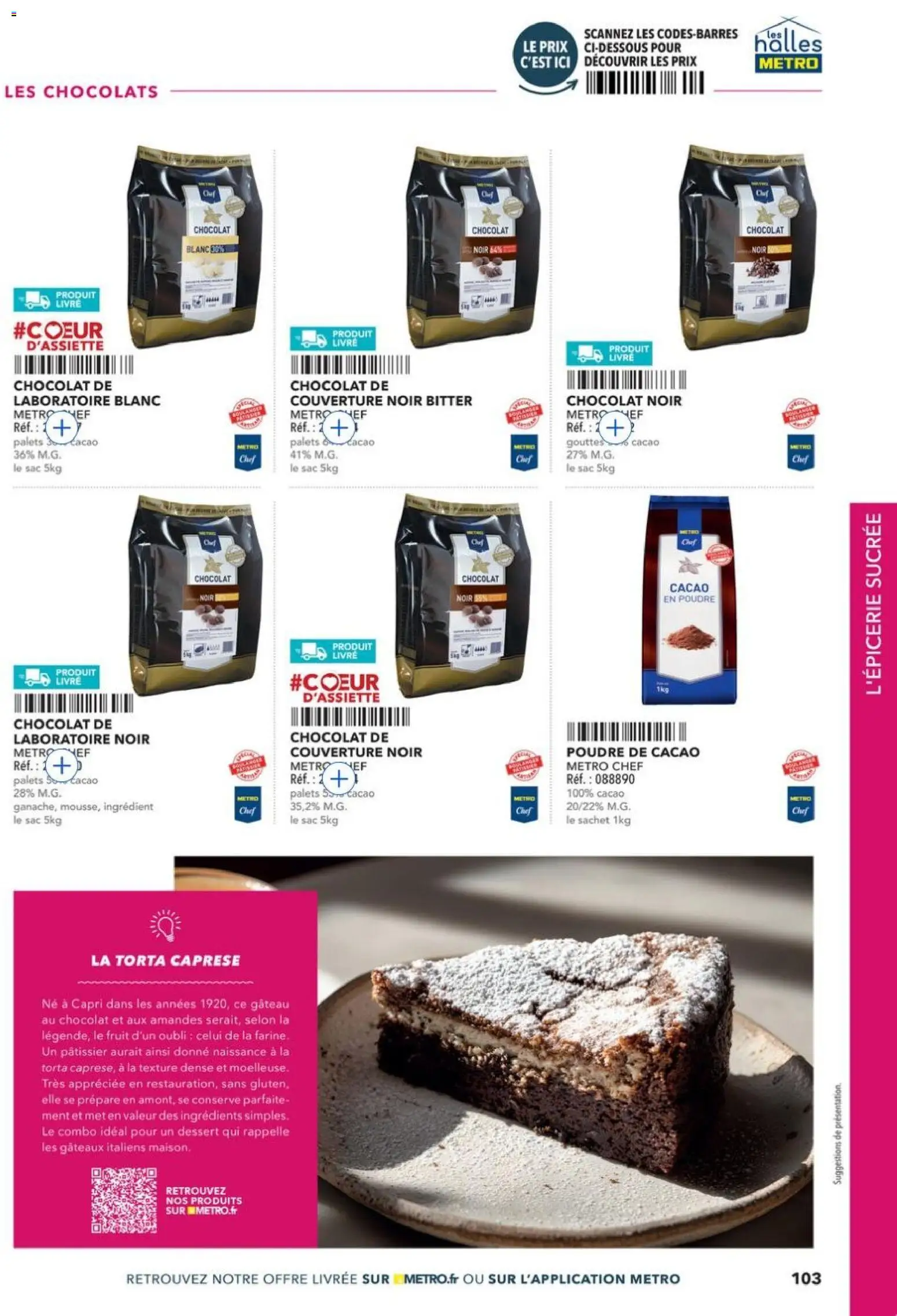 Prévisualisation de METRO - Guide Italie du magasin METRO formulaire valide 28/05/2026 - Gâteau, Chocolat, Sac, Amandes, Couverture, Chocolat blanc, Chocolat noir, Ingrédients