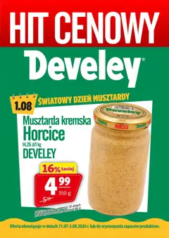 Pogląd gazetki "Prim Market promocja - Musztarda Horcice Develey" ze sklepu Prim Market ważnej od 31.07.2026