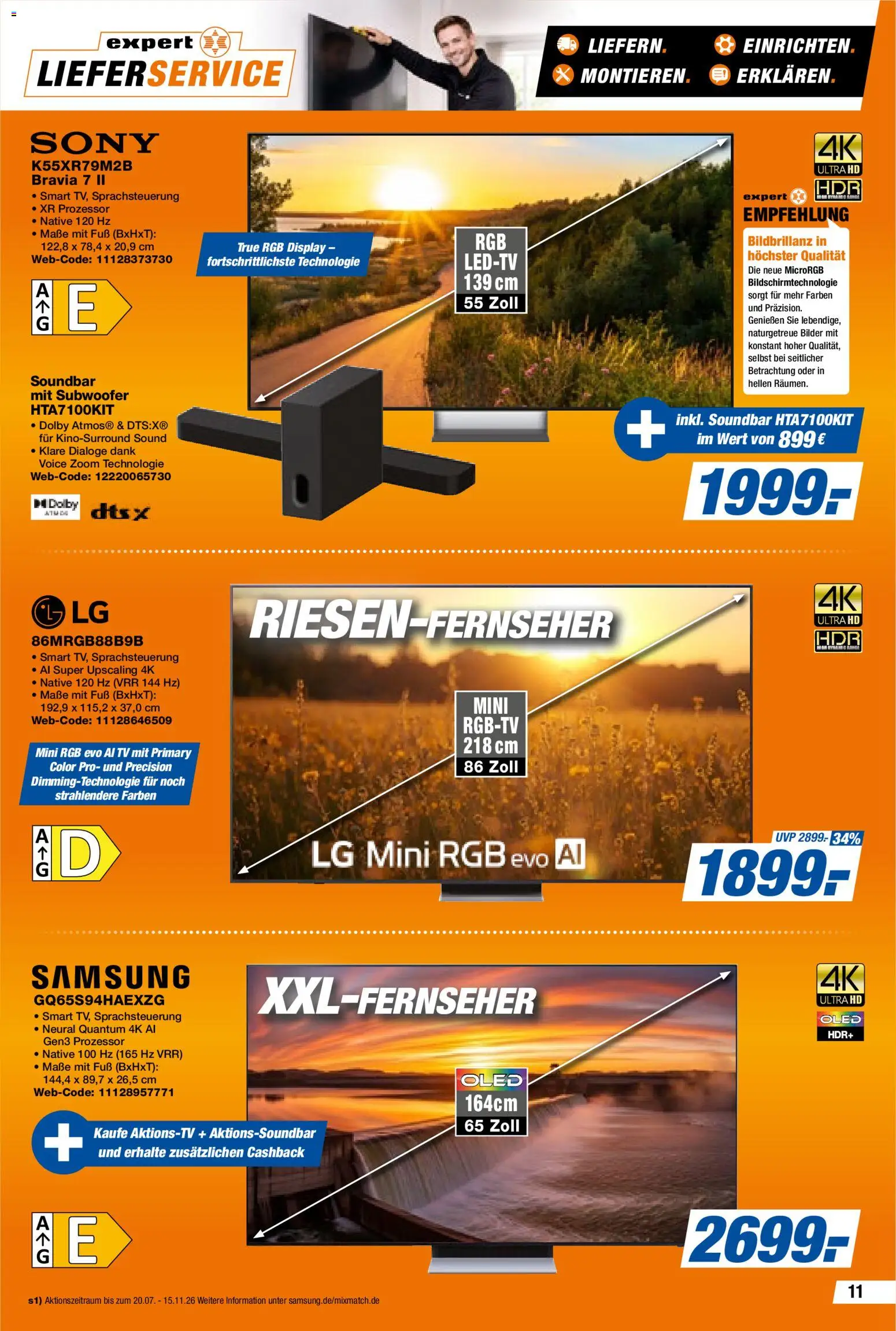 Vorschau von dem Prospekt des Geschäftes Expert, gültig ab dem 04.09.2026 - Bilder, Samsung, TV, Sony, LG, Soundbar
