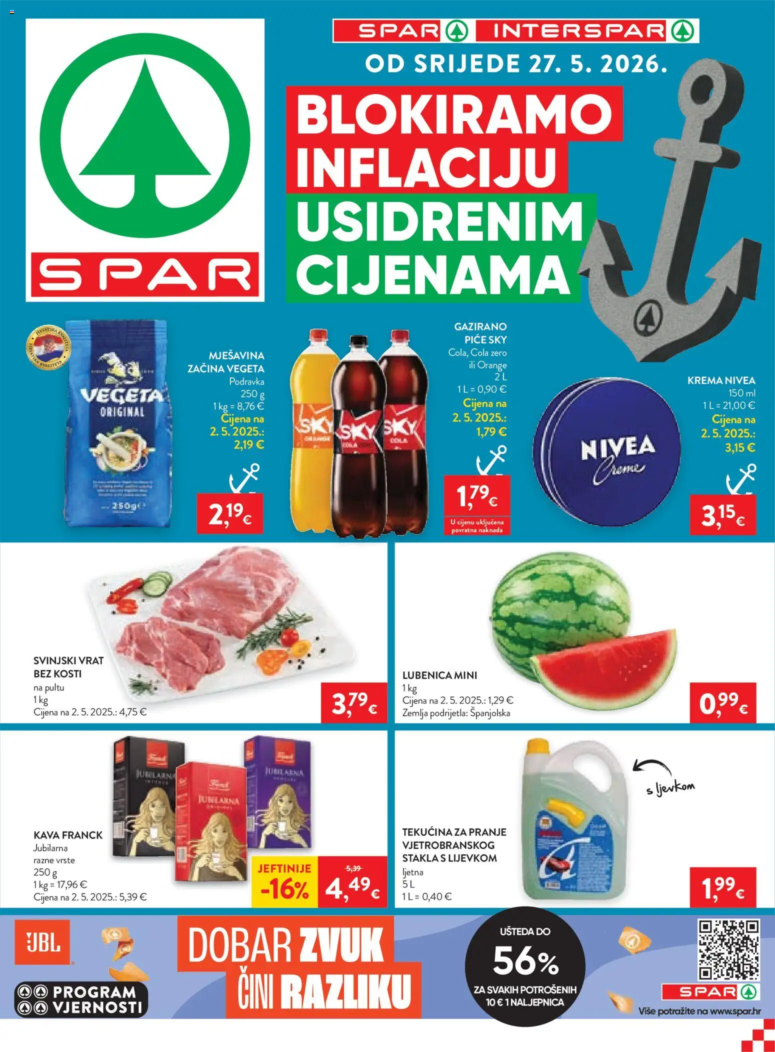 Pregled letka Spar Katalog trgovine Spar vrijedi od 27.05.2026
