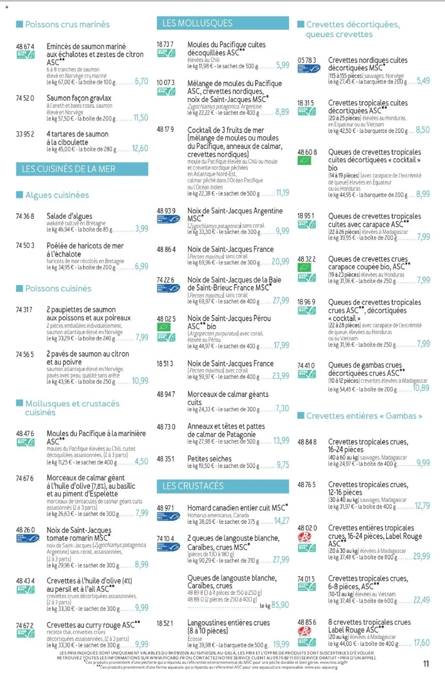 Prévisualisation de Picard - Catalogue Trimestriel du magasin Picard formulaire valide 14/09/2026 - Curry, Noix de saint jacques, Haricots, Algues, Crevettes, Marinière, Moules du pacifique, Piment d'espelette