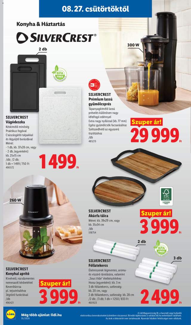 Új Lidl akciós újság 08.27.