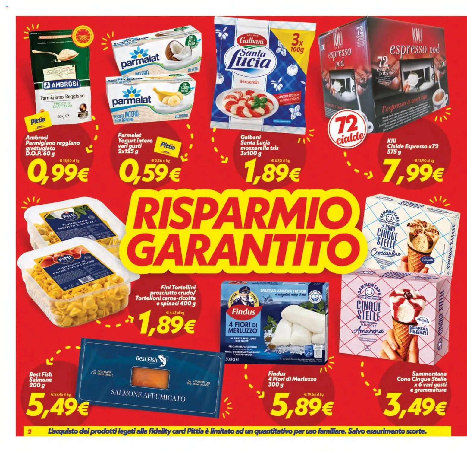Anteprima dell'opuscolo SuperConveniente volantino Caltanissetta, San Cataldo, Avola, Lascari, Milazzo, Barcellona dal negozio SuperConveniente valido da 01/09/2026 - Salmone, Ricotta, Parmigiano reggiano, Merluzzo, Prosciutto, Spinaci, Grattugia, Tortelloni