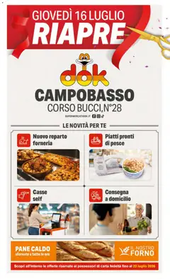 Anteprima dell'opuscolo DOK volantino Riapertura Corso Bucci dal negozio DOK valido da 14/07/2026